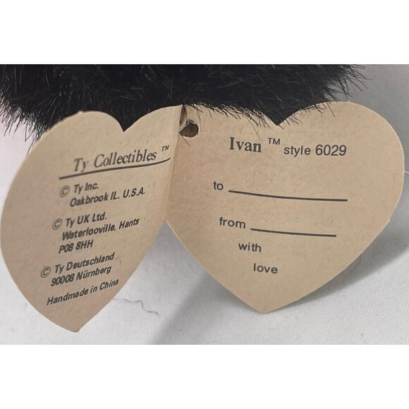 Ty Attic Treasure 8” Ivan Black Teddy Bear Sweater Jointed Plush Stuffed Animal - Picture 12 of 14